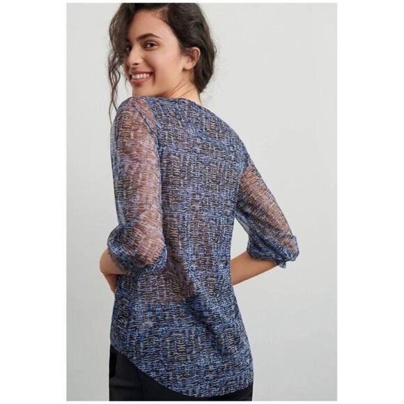 New w/Tags!!  Anthropologie Sheer Smocked Babydoll Top Blouse, Feminine, S - Picture 2 of 13